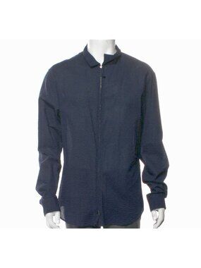 Giorgio Armani Black Label shirt jacket 44 / 17.5 / Large zip front navy